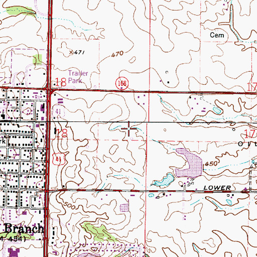 Topographic Map of Township of Union, IN