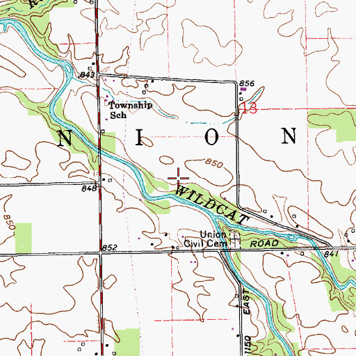 Topographic Map of Township of Union, IN