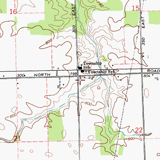 Topographic Map of Township of Union, IN