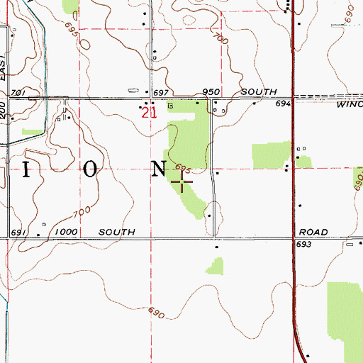 Topographic Map of Township of Union, IN