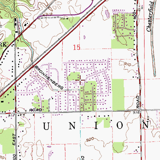 Topographic Map of Township of Union, IN