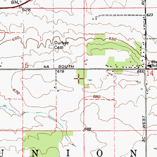 Topographic Map of Township of Union, IN