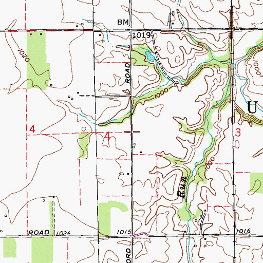 Topographic Map of Township of Union, IN