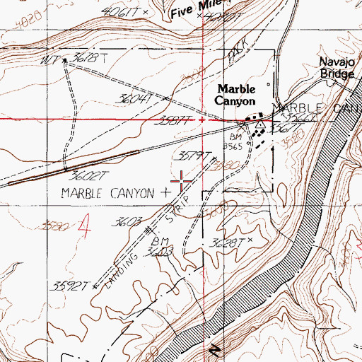 Topographic Map of Marble Canyon Airport, AZ