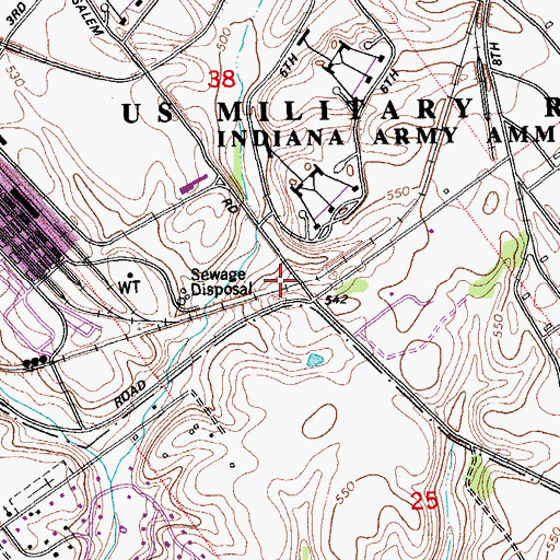 Topographic Map of Township of Utica, IN