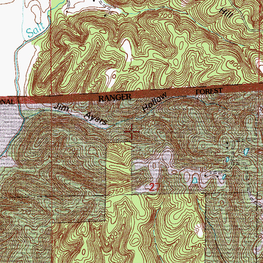 Topographic Map of Township of Van Buren, IN