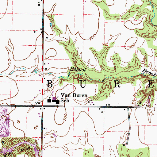 Topographic Map of Township of Van Buren, IN
