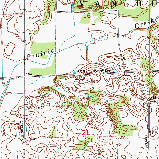 Topographic Map of Township of Van Buren, IN