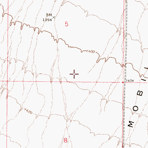 Topographic Map of Schu Ranch Airport, AZ