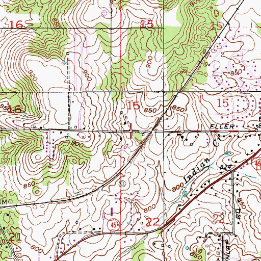 Topographic Map of Township of Van Buren, IN