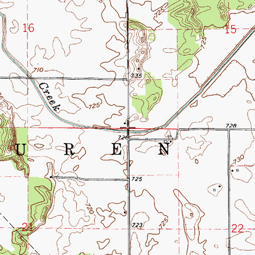 Topographic Map of Township of Van Buren, IN