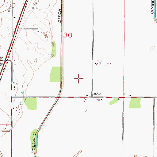 Topographic Map of Township of Vigo, IN