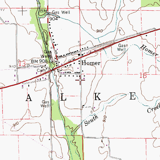 Topographic Map of Township of Walker, IN