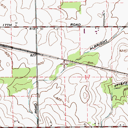 Topographic Map of Township of Walnut, IN