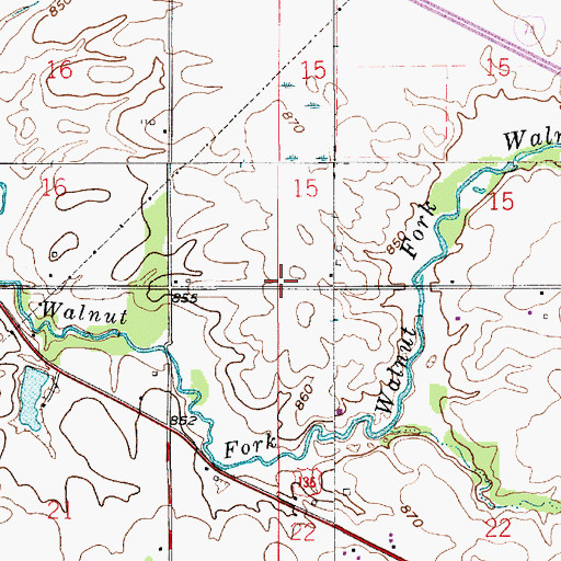 Topographic Map of Township of Walnut, IN
