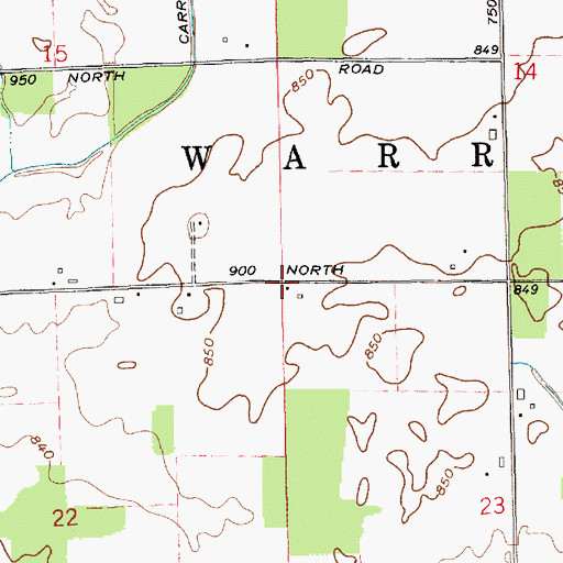 Topographic Map of Township of Warren, IN