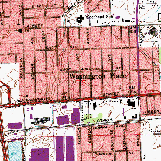 Topographic Map of Township of Warren, IN