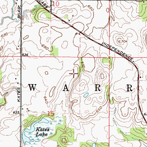 Topographic Map of Township of Warren, IN