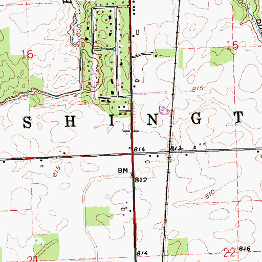 Topographic Map of Township of Washington, IN