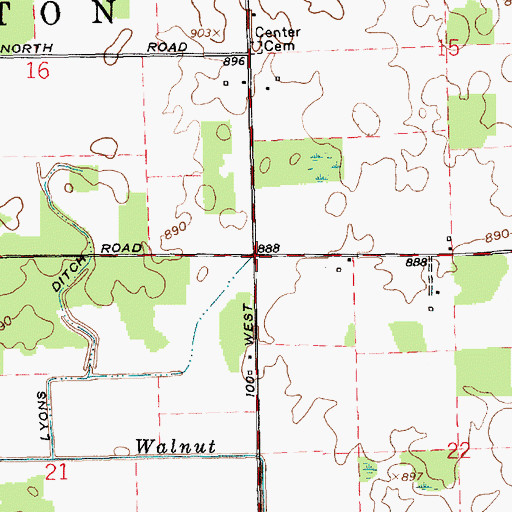 Topographic Map of Township of Washington, IN
