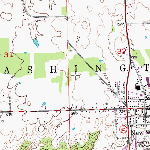 Topographic Map of Township of Washington, IN
