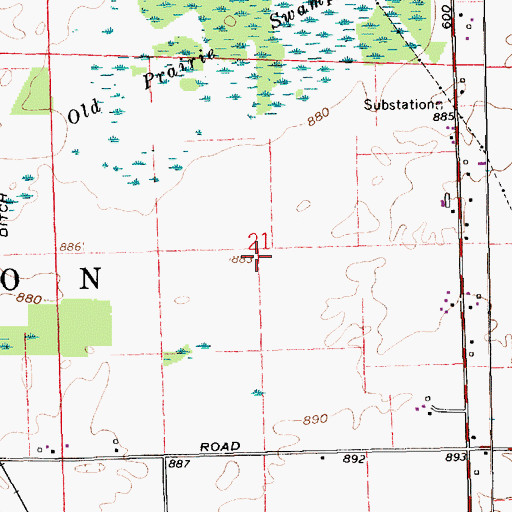 Topographic Map of Township of Washington, IN