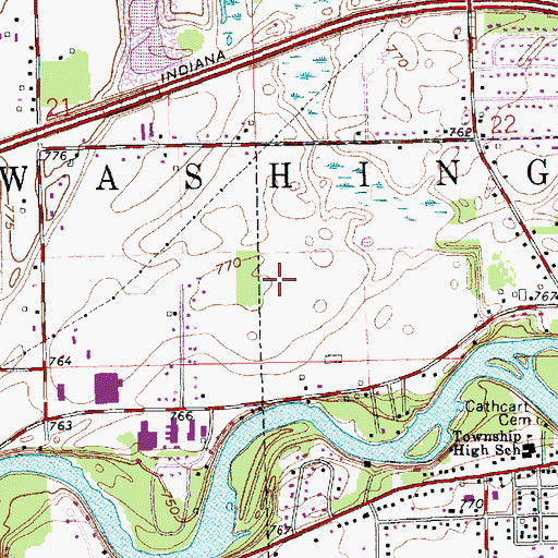 Topographic Map of Township of Washington, IN