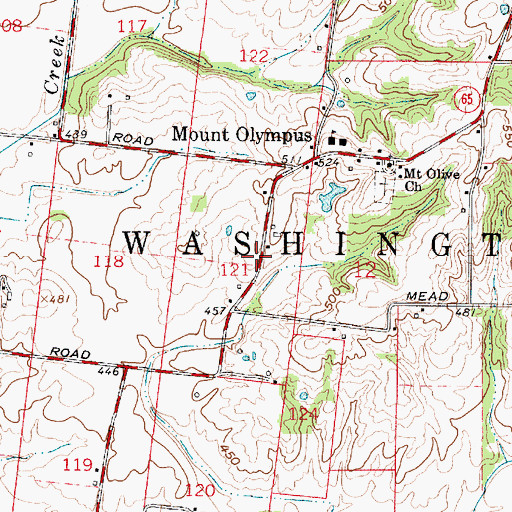 Topographic Map of Township of Washington, IN