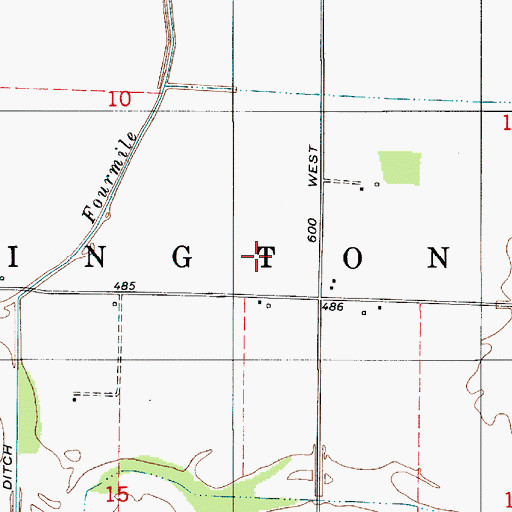 Topographic Map of Township of Washington, IN