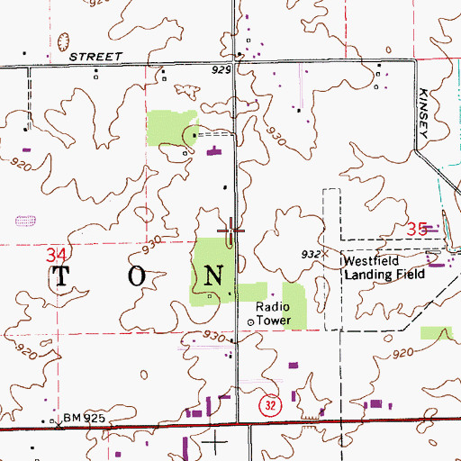Topographic Map of Township of Washington, IN