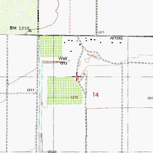 Topographic Map of Farms Airport, AZ