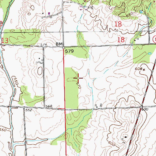 Topographic Map of Township of Washington, IN