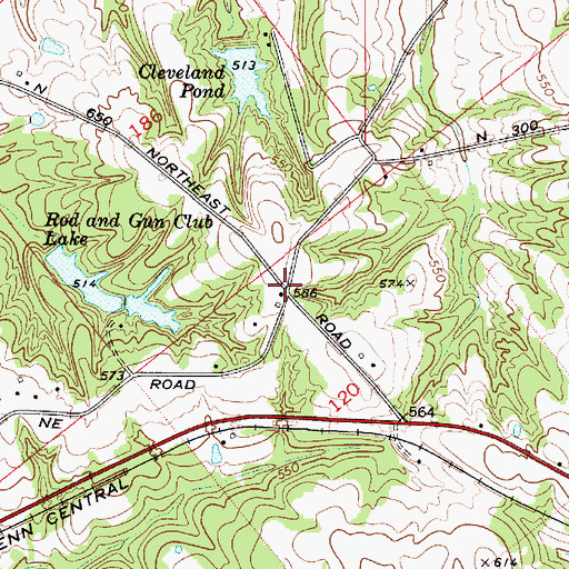 Topographic Map of Township of Washington, IN