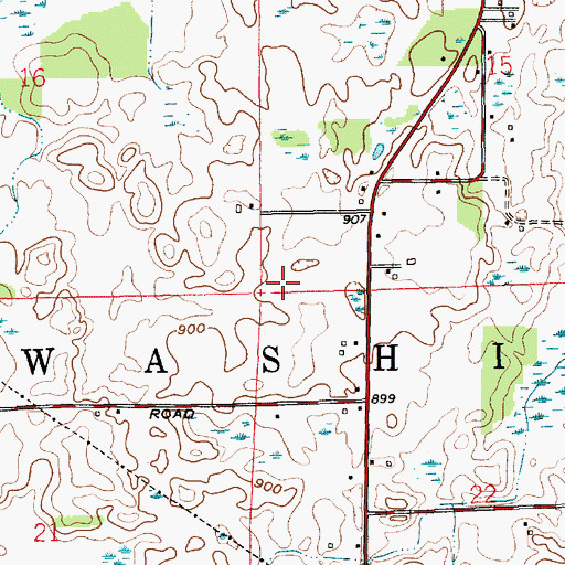 Topographic Map of Township of Washington, IN