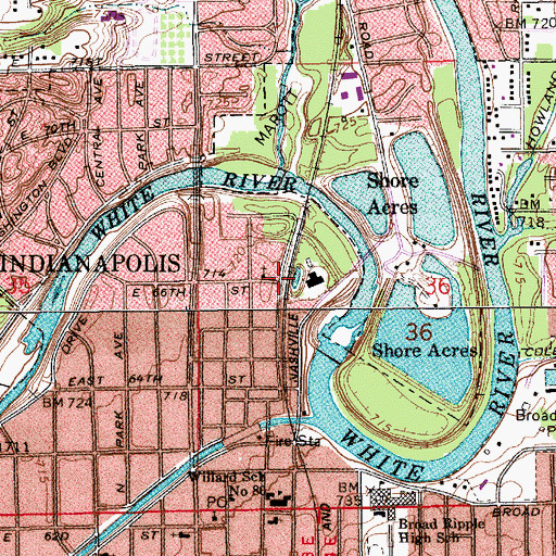 Topographic Map of Township of Washington, IN