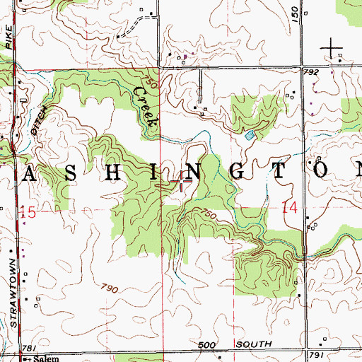 Topographic Map of Township of Washington, IN
