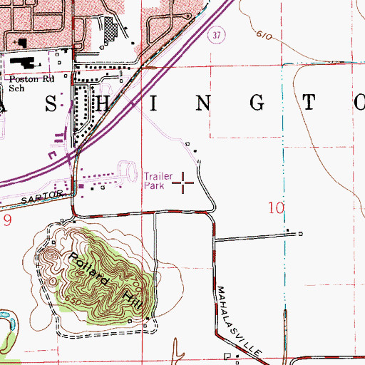 Topographic Map of Township of Washington, IN