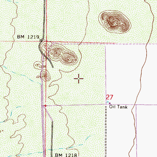 Topographic Map of Millar Airport, AZ