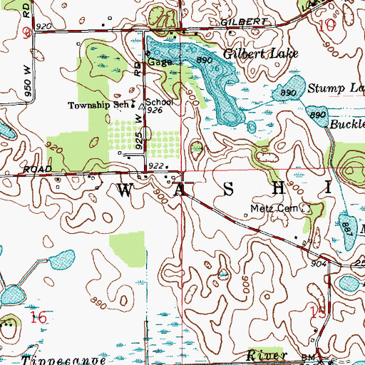 Topographic Map of Township of Washington, IN