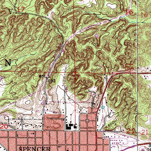 Topographic Map of Township of Washington, IN