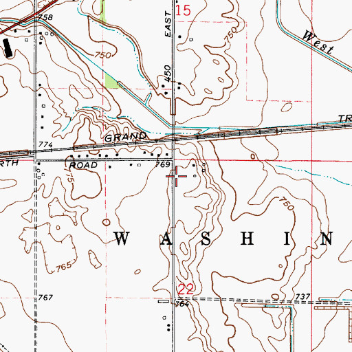 Topographic Map of Township of Washington, IN