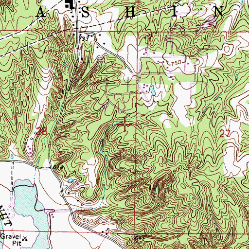 Topographic Map of Township of Washington, IN