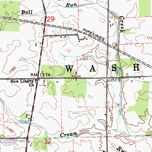 Topographic Map of Township of Washington, IN