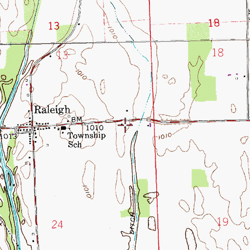 Topographic Map of Township of Washington, IN