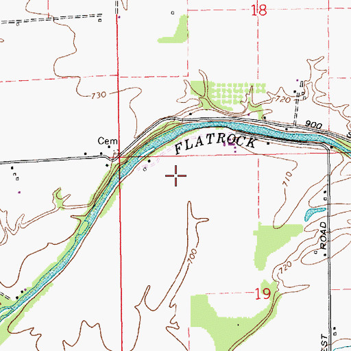 Topographic Map of Township of Washington, IN