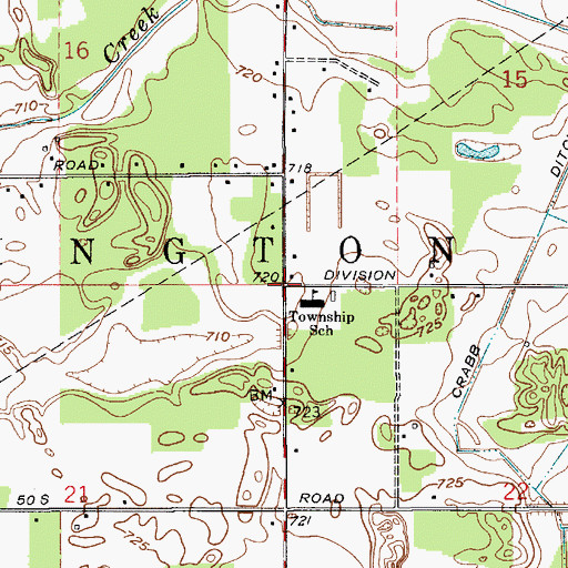 Topographic Map of Township of Washington, IN