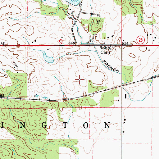 Topographic Map of Township of Washington, IN