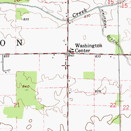 Topographic Map of Township of Washington, IN