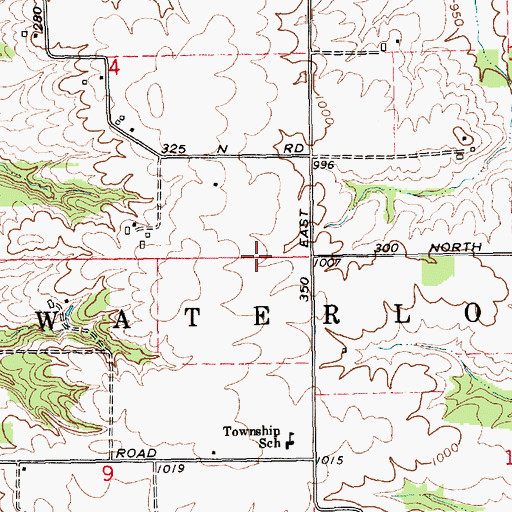 Topographic Map of Township of Waterloo, IN