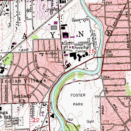 Topographic Map of Township of Wayne, IN